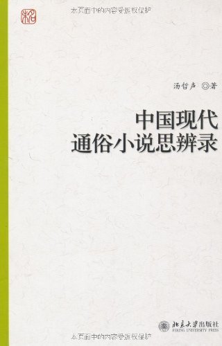 中国现代通俗小说思辨录 (未名中青年学者文库)