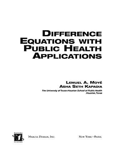 Difference Equations with Public Health Applications (Chapman & Hall/CRC Biostatistics Series Book 6) (English Edition)