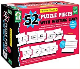 Write On/Wipe Off 52 Puzzle Pieces with Writing Lines: A Multisensory Approach for Learning How to Print Letters, Make Words, and Create Sentences
