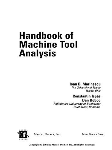 Handbook of Machine Tool Analysis (Mechanical Engineering, 144) (English Edition)