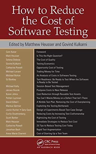 How to Reduce the Cost of Software Testing (English Edition)