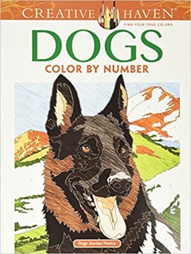 Creative Haven Dogs Color by Number 着色书(Creative Haven 着色书)