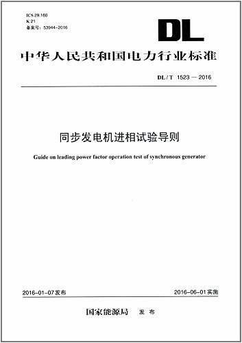 DL／T 1523—2016 同步发电机进相试验导则 (中华人民共和国电力行业标准)